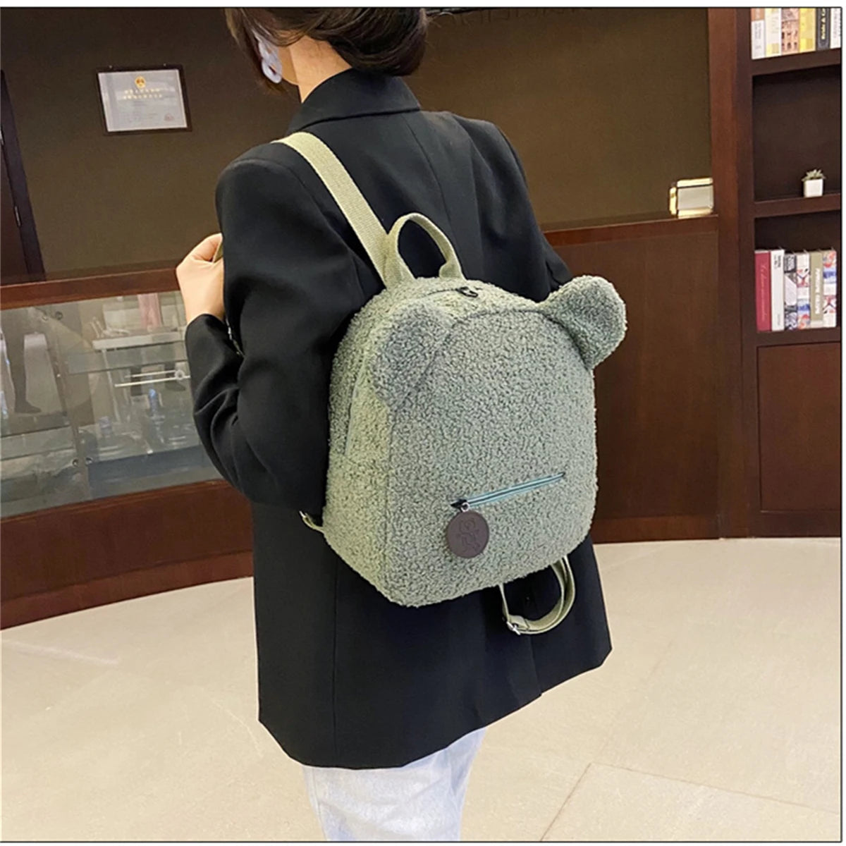 Plush Bear Ear Mini Backpack