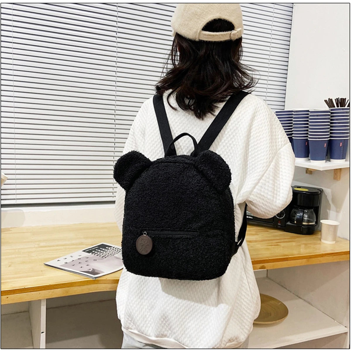 Plush Bear Ear Mini Backpack