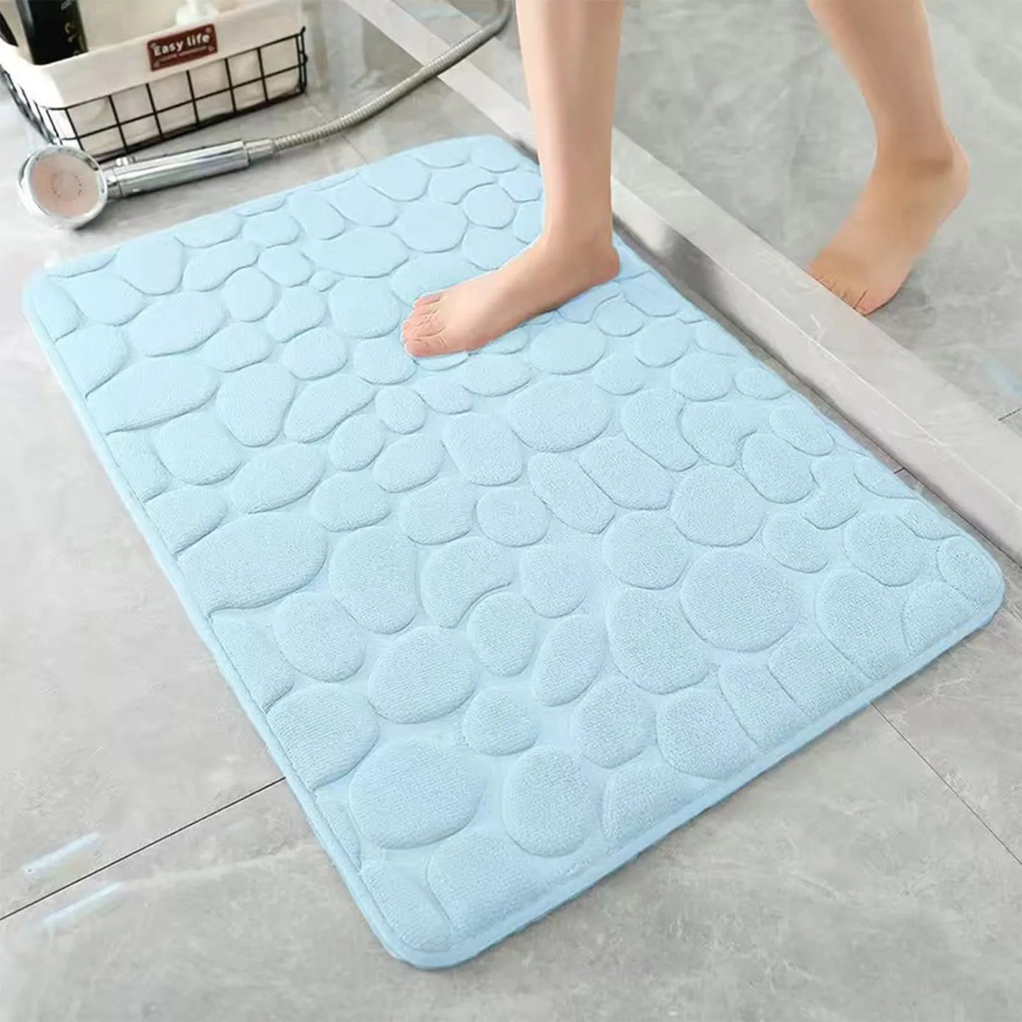 Cobblestone Embossed Bathroom Mat