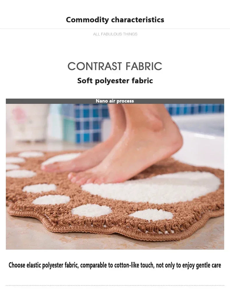 Paw Shaped Bathroom Rug
