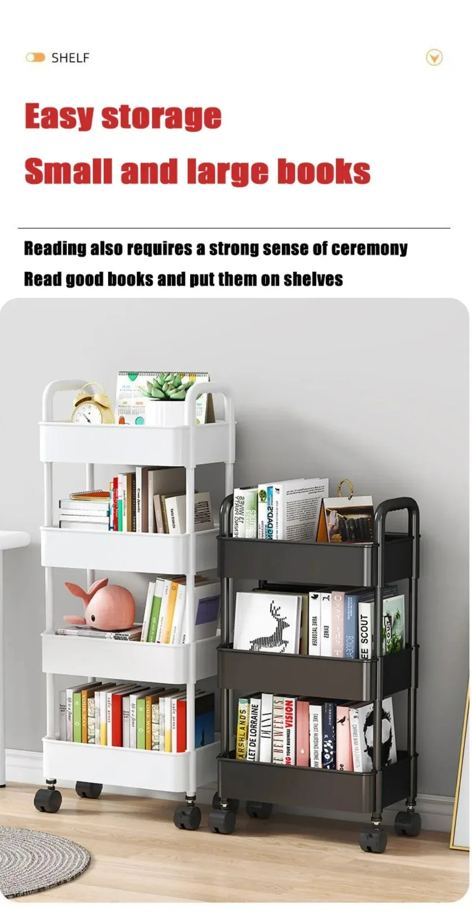 Mobile Storage Trolley – 5-Tier Organizer Cart with Wheels