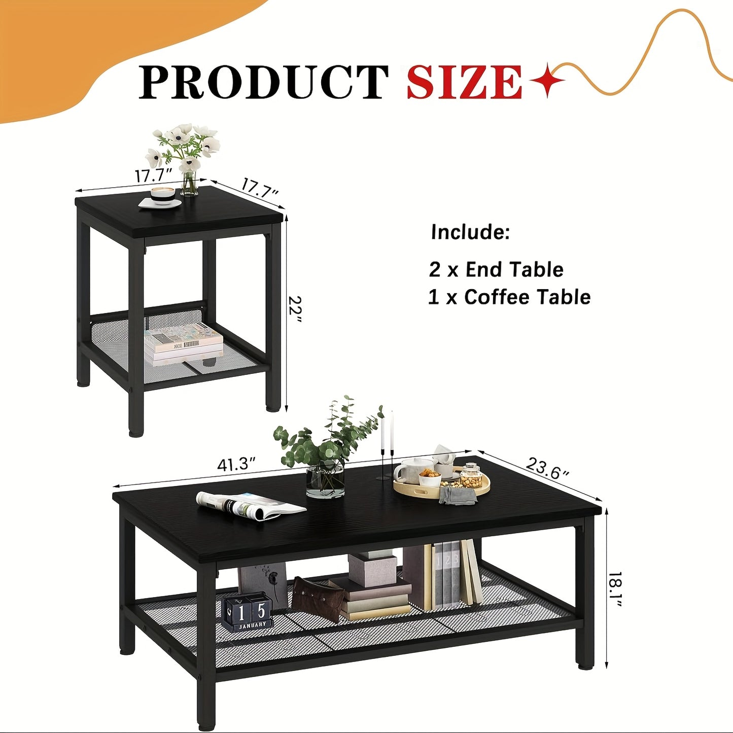 3-Piece Coffee Table Set