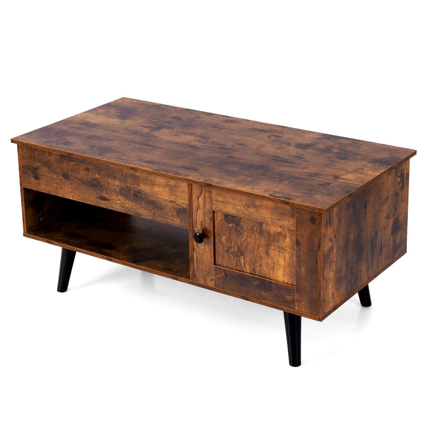 Hidden Storage & Open Shelf Coffee Table