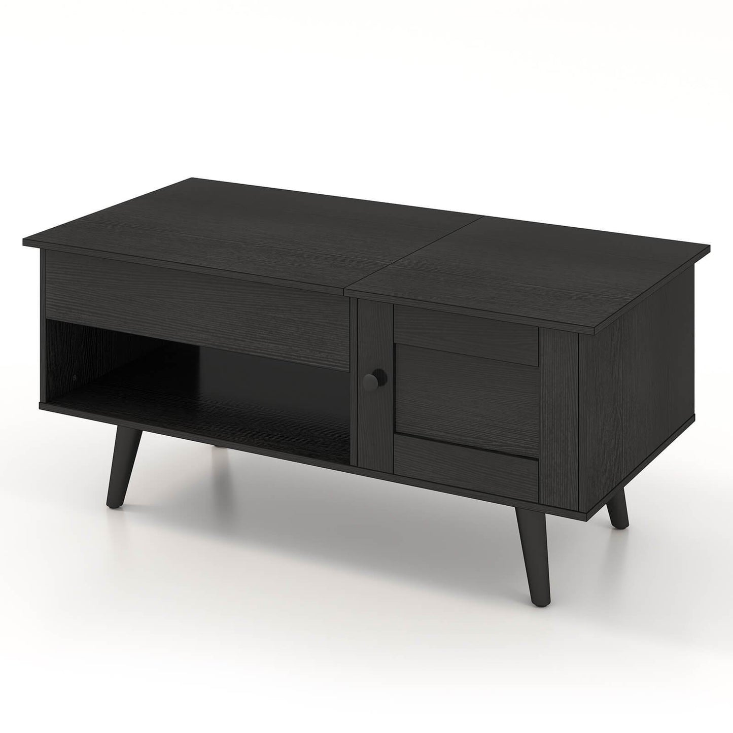 Hidden Storage & Open Shelf Coffee Table