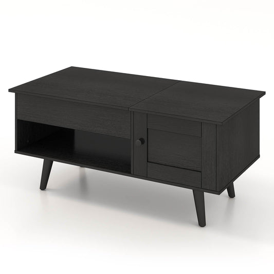 Hidden Storage & Open Shelf Coffee Table