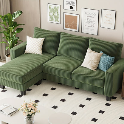 Modern L-Shaped Sectional Sofa with Reversible Chaise