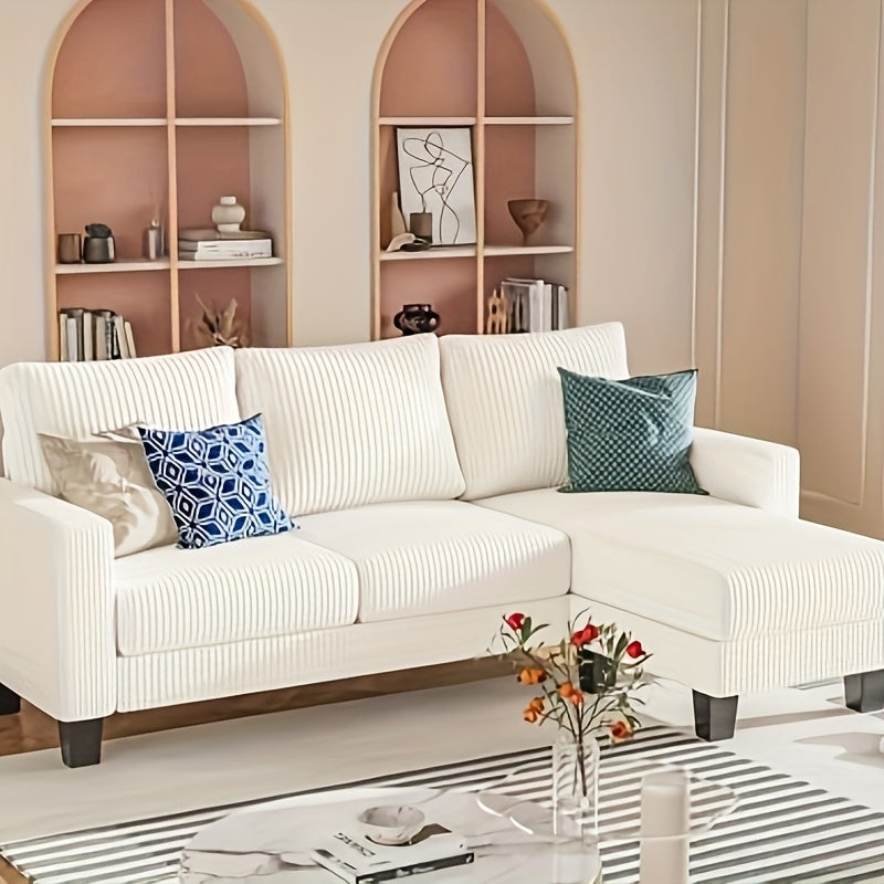 Modern L-Shaped Sectional Sofa with Reversible Chaise