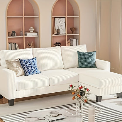 Modern L-Shaped Sectional Sofa with Reversible Chaise