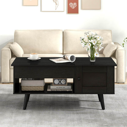 Hidden Storage & Open Shelf Coffee Table
