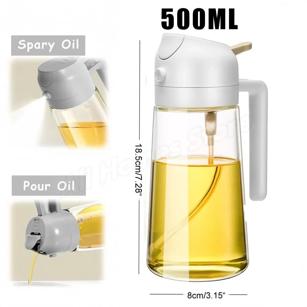 2-in-1 Olive Oil Dispenser & Sprayer Bottle