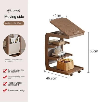 Solid Wood Movable Side Table
