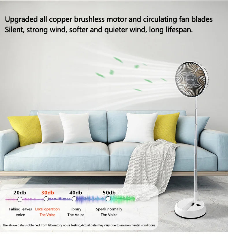 Portable Oscillating Standing Fan with Remote