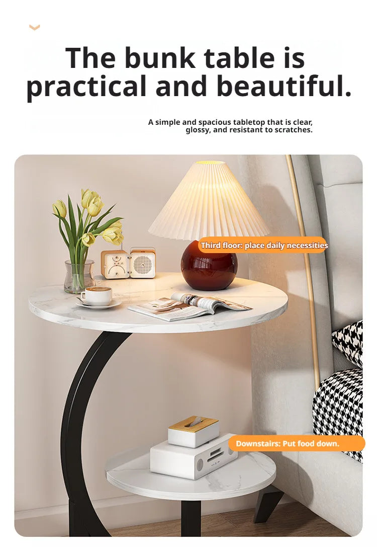 Mini Coffee Table –  2-Layer Side & Bedside Storage Table