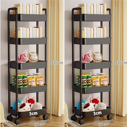 Mobile Storage Trolley – 5-Tier Organizer Cart with Wheels