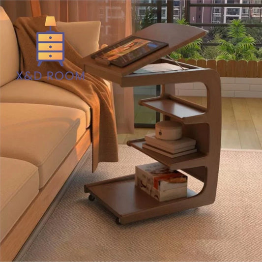 Solid Wood Movable Side Table