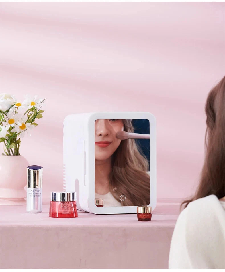 GLAMCHILL | 4L Mini Beauty Fridge with LED Mirror