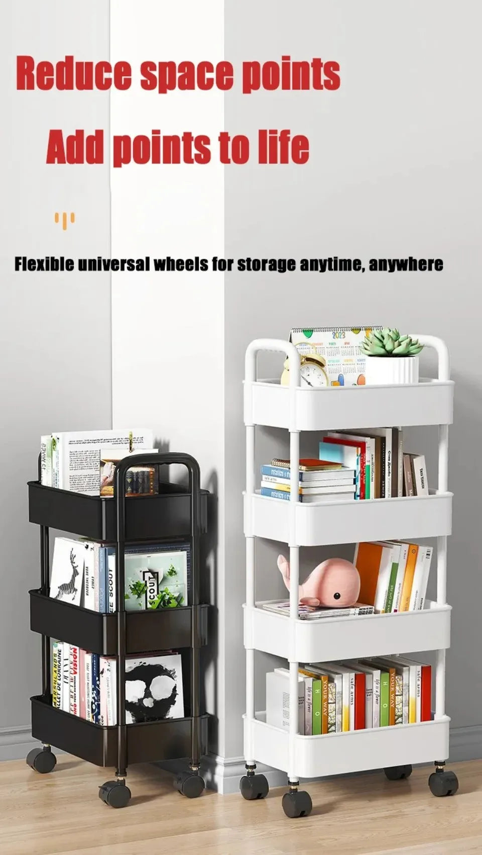 Mobile Storage Trolley – 5-Tier Organizer Cart with Wheels