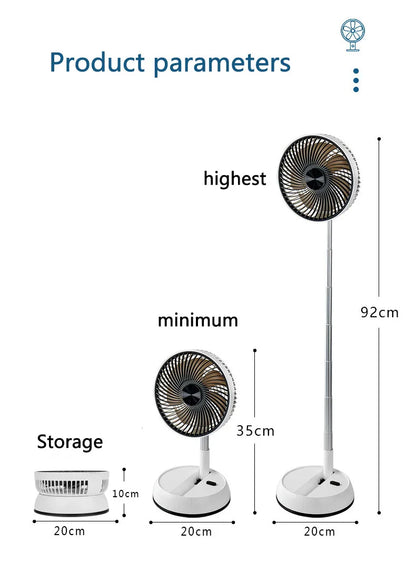 Portable Oscillating Standing Fan with Remote