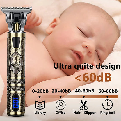 TrimMaster™ T9 LCD Precision Hair & Beard Trimmer – Professional Electric Clipper for Men