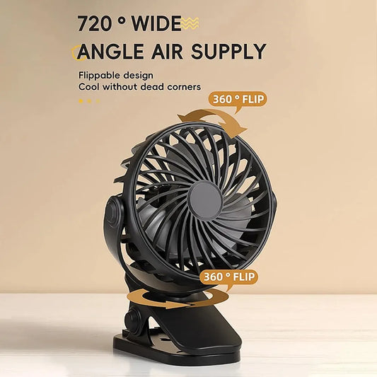 Rechargeable Clip Fan with Nightlight