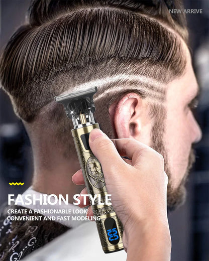 TrimMaster™ T9 LCD Precision Hair & Beard Trimmer – Professional Electric Clipper for Men
