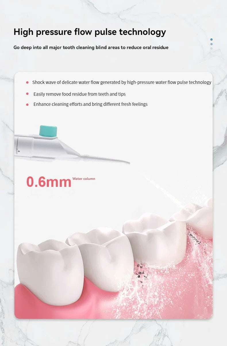 AquaJet™ Manual High-Pressure Oral Irrigator – Portable Water Flossing Toothpick for Dental Care