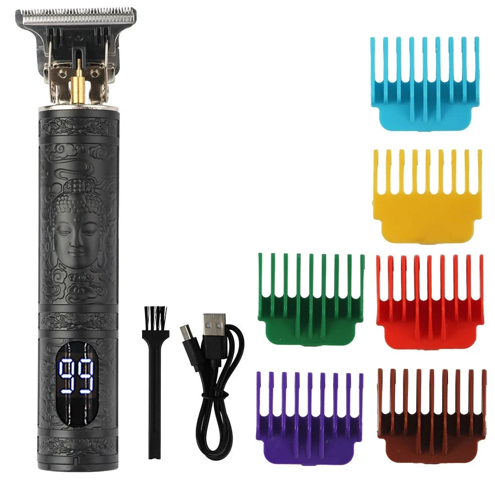 TrimMaster™ T9 LCD Precision Hair & Beard Trimmer – Professional Electric Clipper for Men