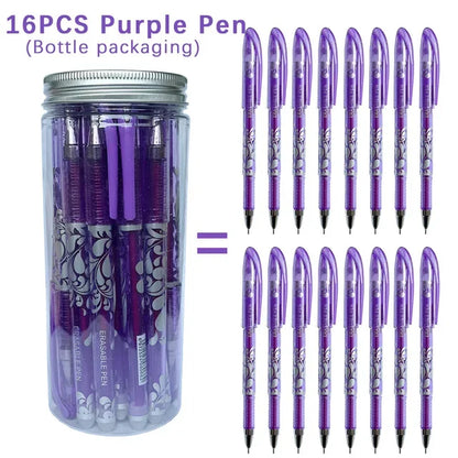 MagicWrite™ Erasable Gel Pen Set – 16-Piece Multicolor Creativity Collection (0.5mm)