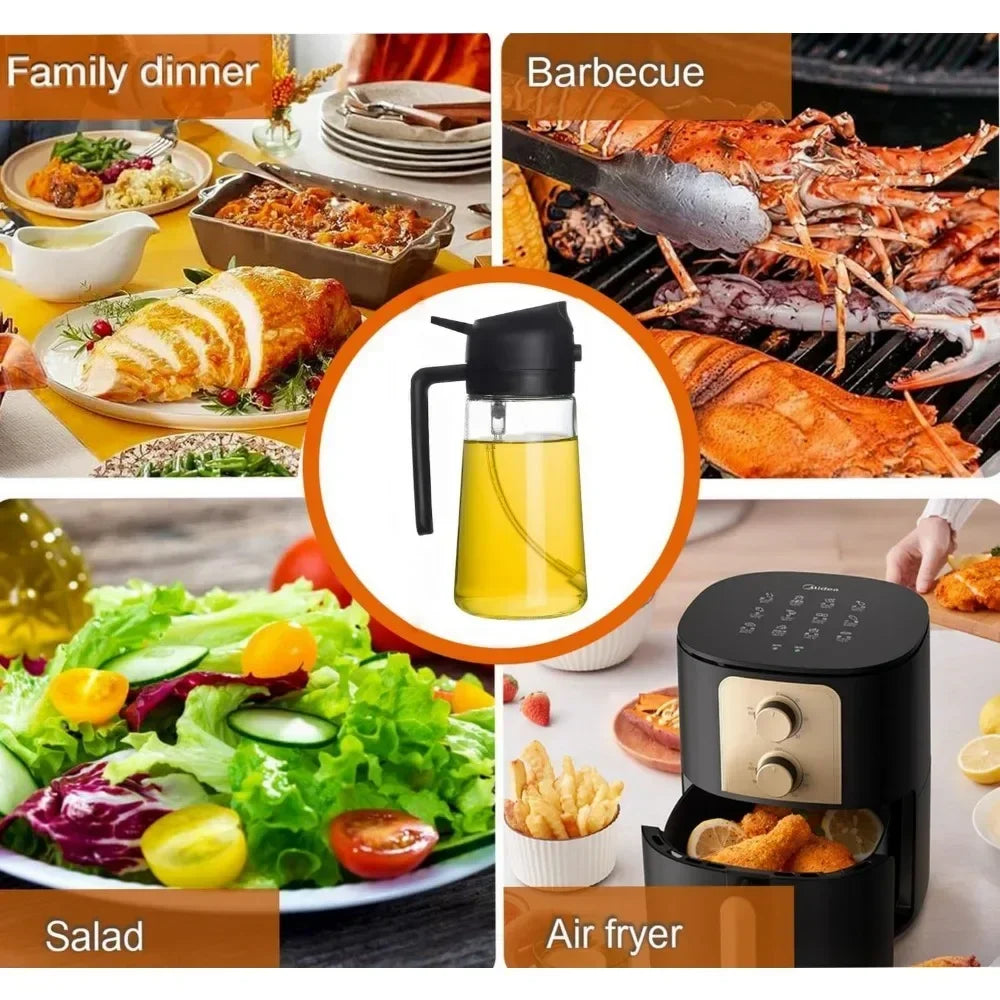 2-in-1 Olive Oil Dispenser & Sprayer Bottle