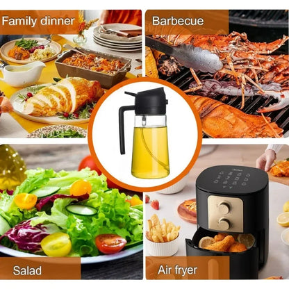 2-in-1 Olive Oil Dispenser & Sprayer Bottle