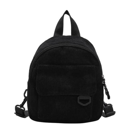 Minimalist Striped Velvet Mini Backpack