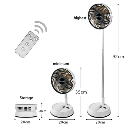 Portable Oscillating Standing Fan with Remote