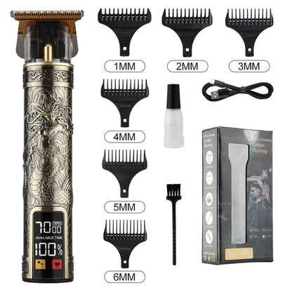 TrimMaster™ T9 LCD Precision Hair & Beard Trimmer – Professional Electric Clipper for Men