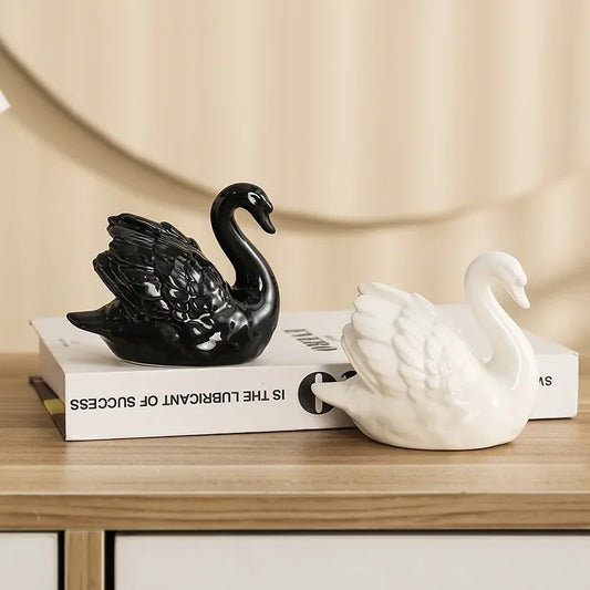 Lovers Swan Ceramic Figurines