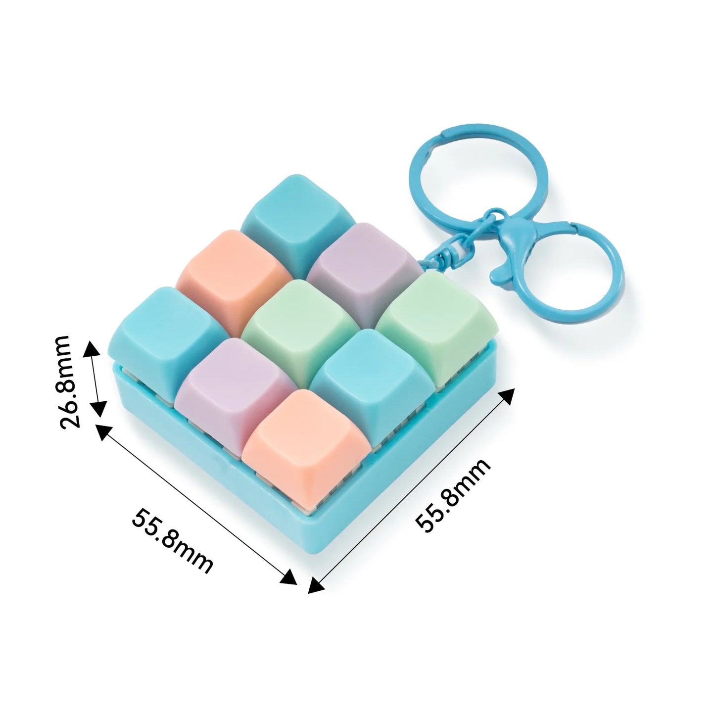 Mini 9-Key Fidget Stress Relief Toy & Keychain for Adults & Kids