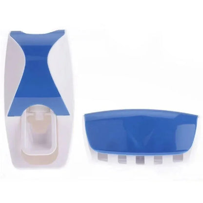 Wall-Mounted Automatic Toothpaste Dispenser & Toothbrush Holder Set
