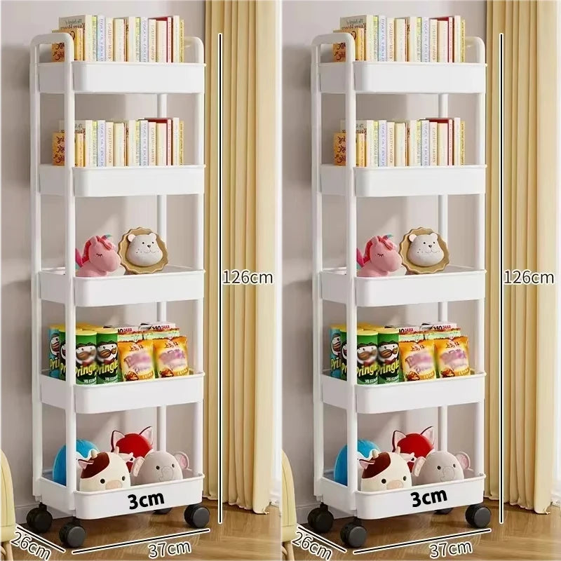 Mobile Storage Trolley – 5-Tier Organizer Cart with Wheels