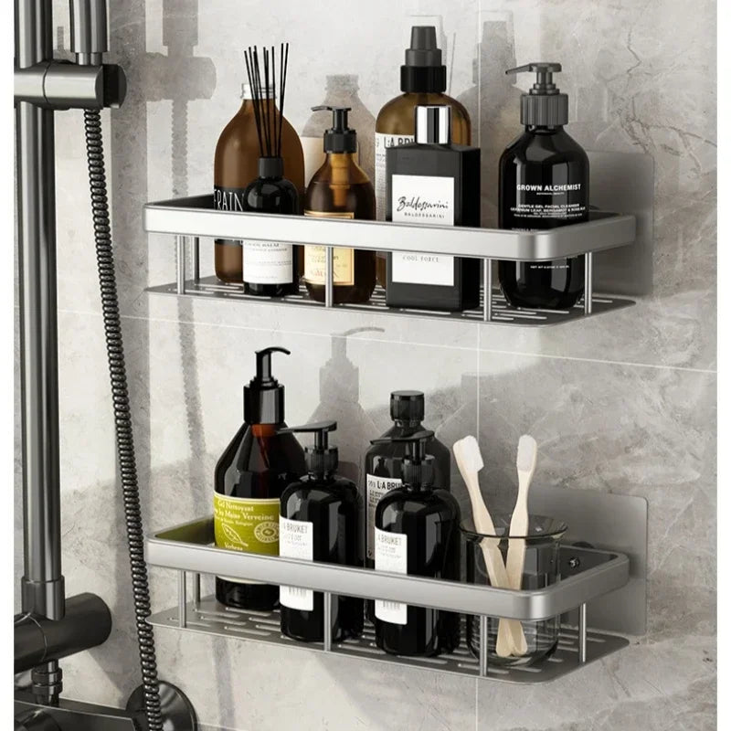 Wall-Mounted No-Drill Bathroom & Kitchen Shelf