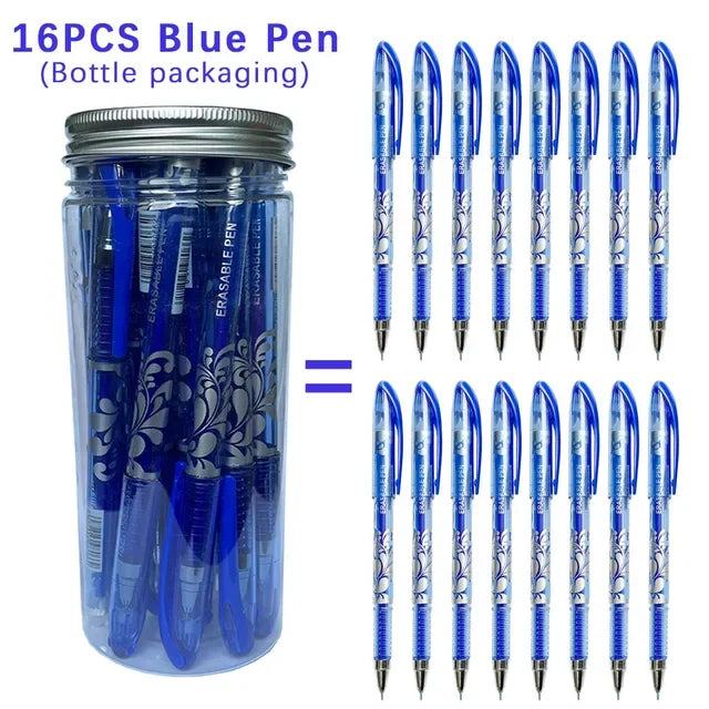 MagicWrite™ Erasable Gel Pen Set – 16-Piece Multicolor Creativity Collection (0.5mm)