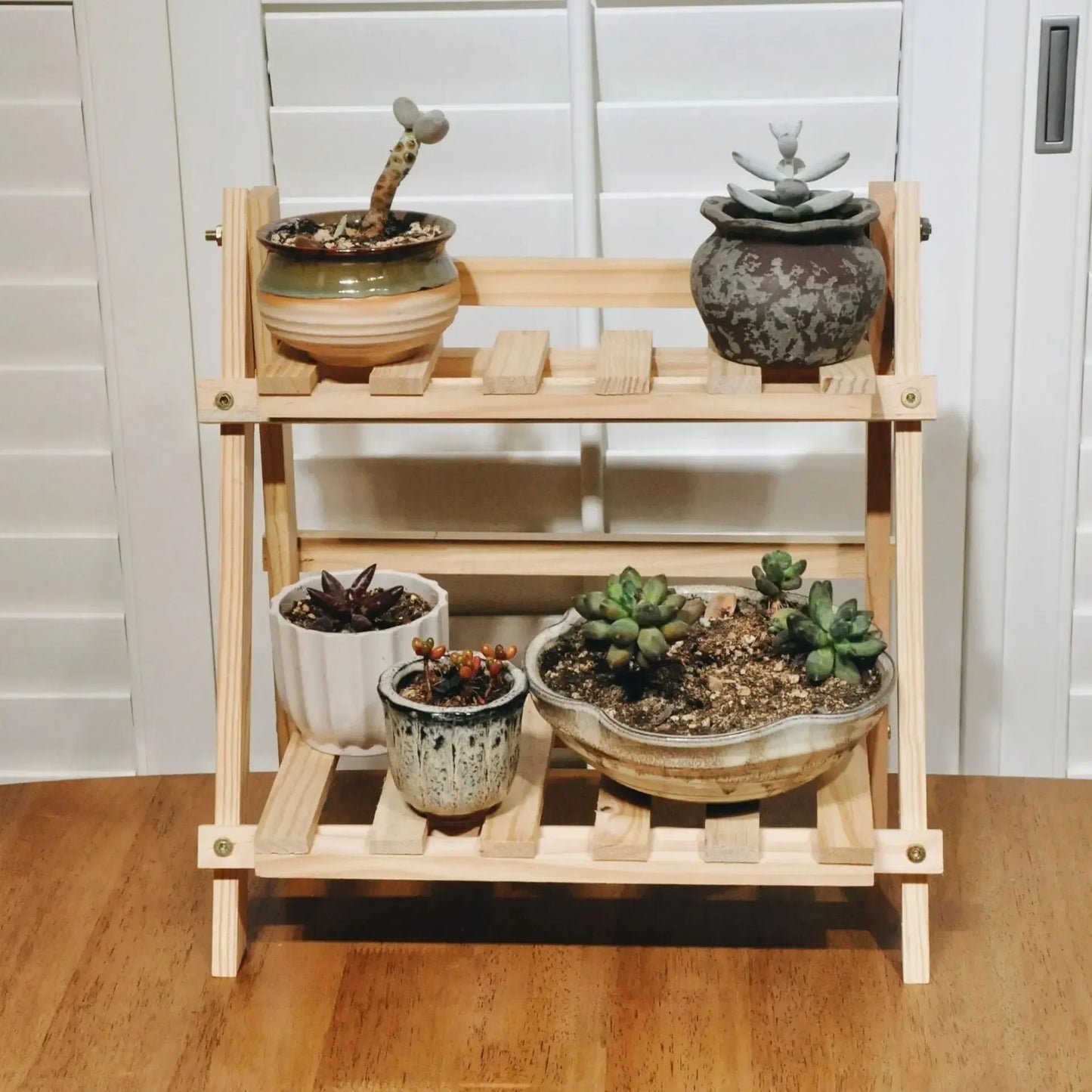 1pc Wooden 2-Tier Desktop Storage Shelf