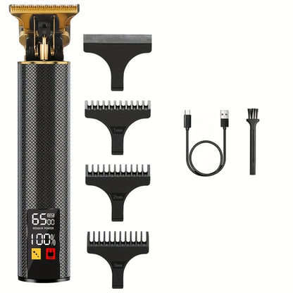 TrimMaster™ T9 LCD Precision Hair & Beard Trimmer – Professional Electric Clipper for Men