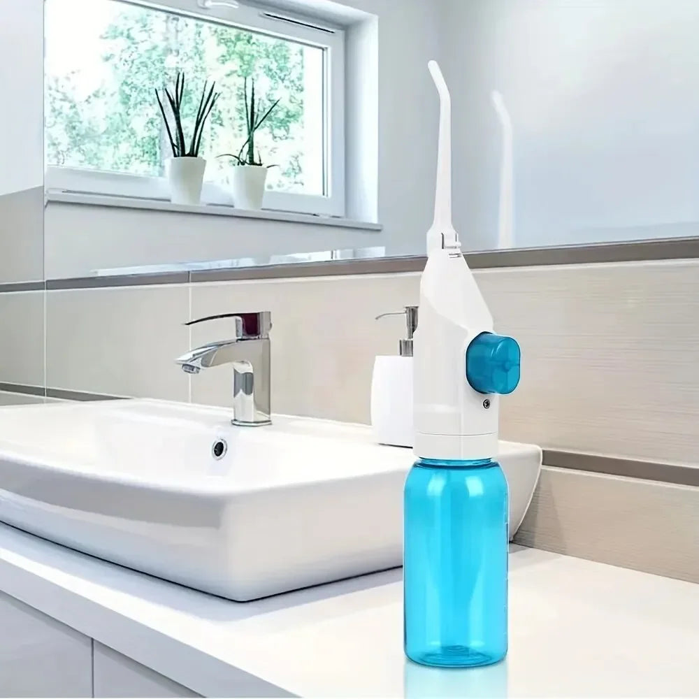 AquaJet™ Manual High-Pressure Oral Irrigator – Portable Water Flossing Toothpick for Dental Care