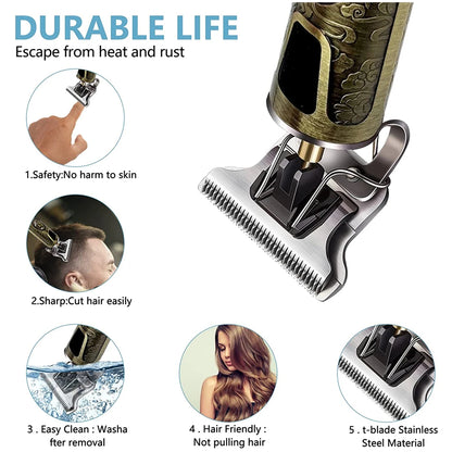 TrimMaster™ T9 LCD Precision Hair & Beard Trimmer – Professional Electric Clipper for Men