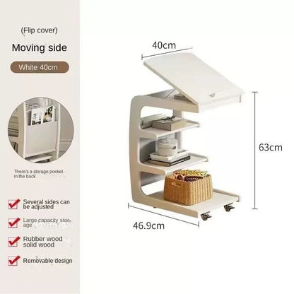 Solid Wood Movable Side Table