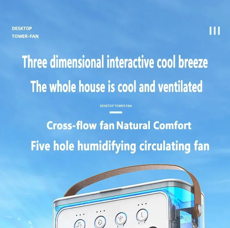 Advanced 3-in-1 Portable Air Cooler – Mini AC Fan + Humidifier + LED Night Light
