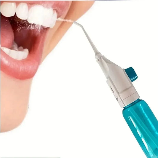 AquaJet™ Manual High-Pressure Oral Irrigator – Portable Water Flossing Toothpick for Dental Care