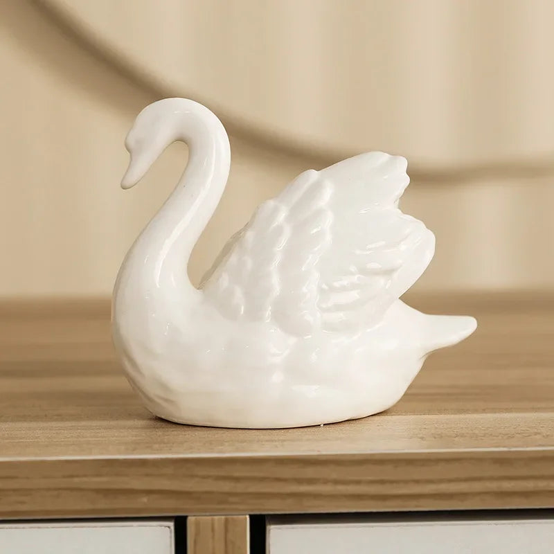 Lovers Swan Ceramic Figurines