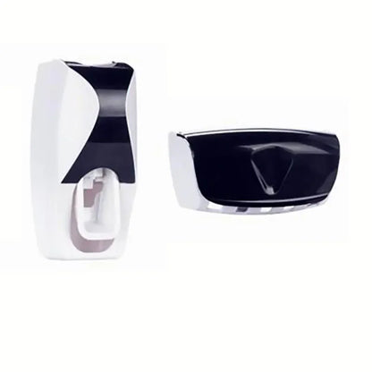 Wall-Mounted Automatic Toothpaste Dispenser & Toothbrush Holder Set