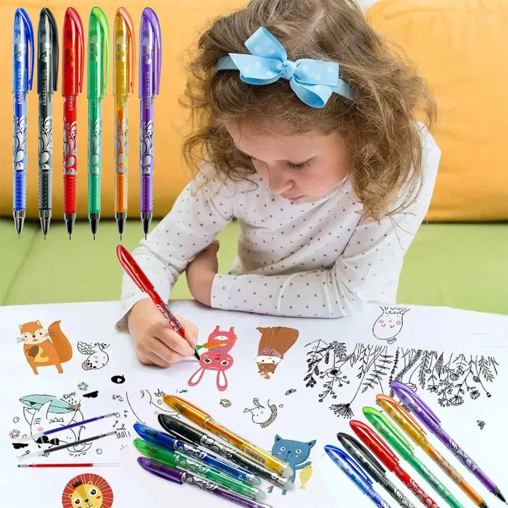 MagicWrite™ Erasable Gel Pen Set – 16-Piece Multicolor Creativity Collection (0.5mm)