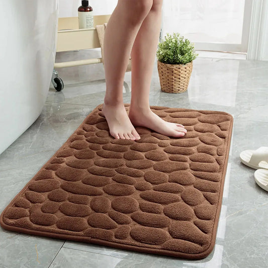 Cobblestone Embossed Bathroom Mat